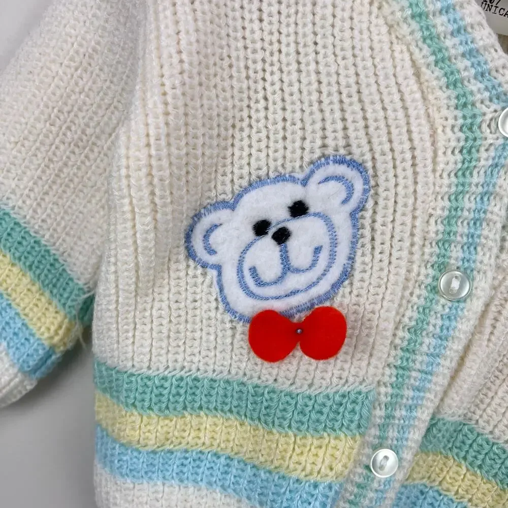 Vintage Two Piece Teddy Bear Balloon Sweater Set Baby Boy